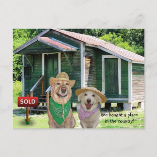 Faire-part Carte postale drôle de nouvelle adresse/maison de