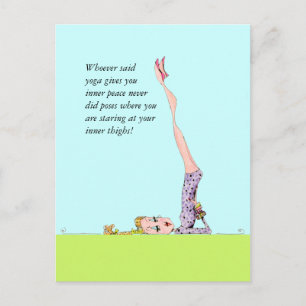 Faire-part Carte postale drôle de yoga avec l'humour drôle de