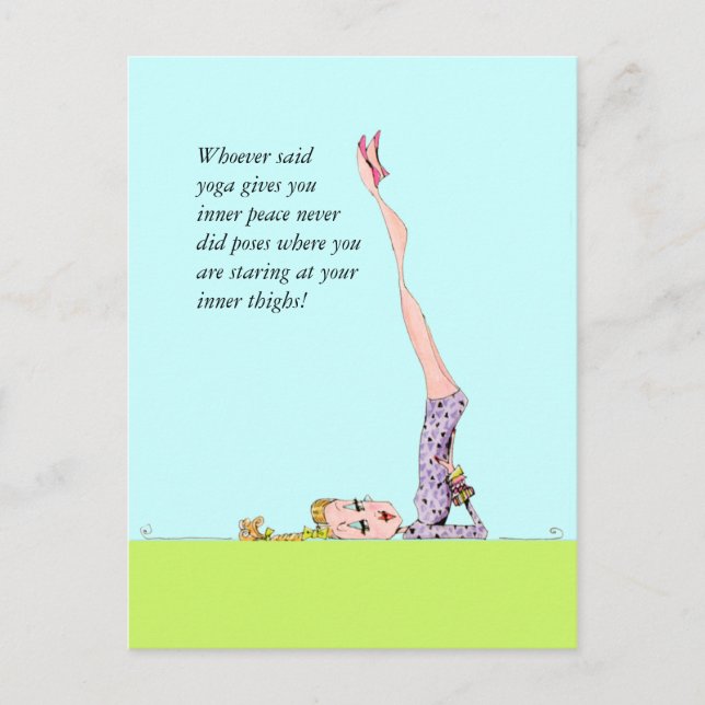 Faire-part Carte postale drôle de yoga avec l'humour drôle de (Devant)