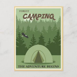 Faire-part Carte postale du camping vintage Forest