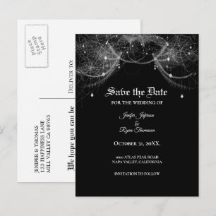 Faire-part Carte postale élégante de mariage à Halloween pour