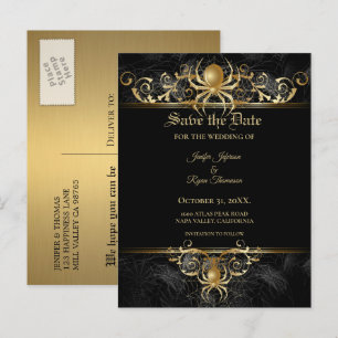 Faire-part Carte postale élégante de mariage Halloween pour a