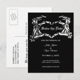 Faire-part Carte postale élégante de mariage Halloween pour a