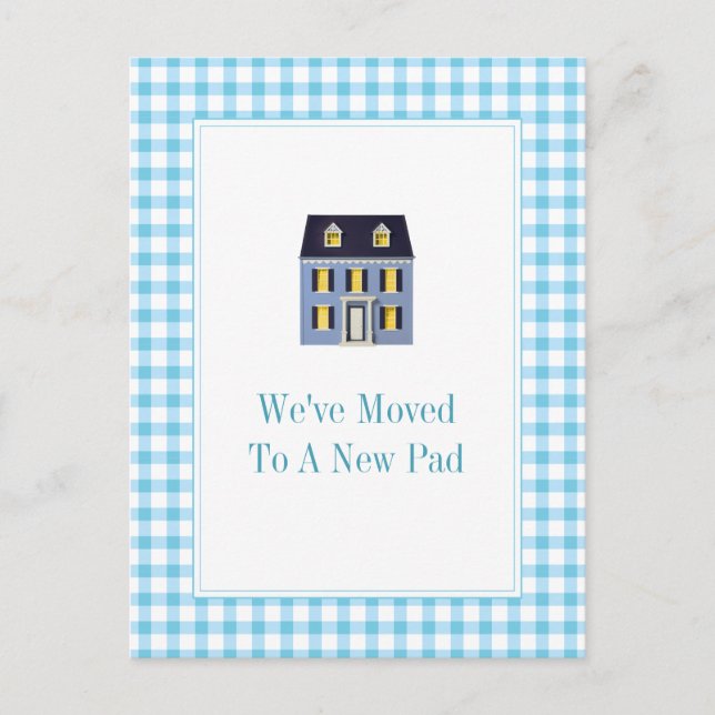 Faire-part Carte postale En vichy Home Moving (Devant)