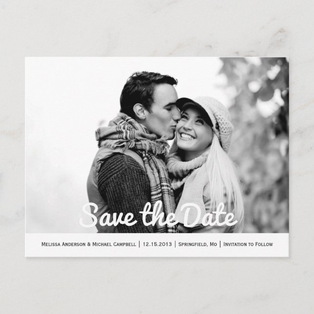 Faire-part Carte Postale Enregistrer La Date (Devant)