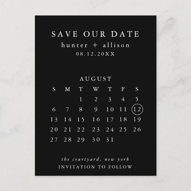 Faire-part Carte postale Enregistrer la date (Devant)