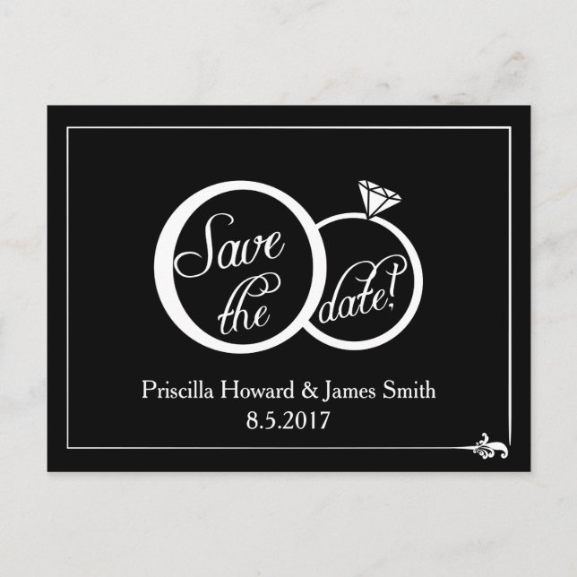 Faire-part Carte Postale Enregistrer La Date De Mariage (Devant)