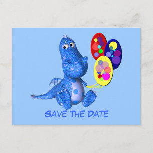 Faire-part Carte postale Enregistrez la date Ballons Dragon B