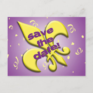 Faire-part Carte postale Fleur de Lys pour Sauvegarder la Dat