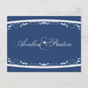 Faire-part Carte postale Fleurie Bleue Fantaisie pour annonce