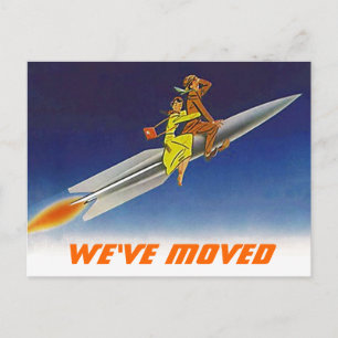 Faire-part Carte Postale Fun Retro Nous Avons Déménagé Nouvel