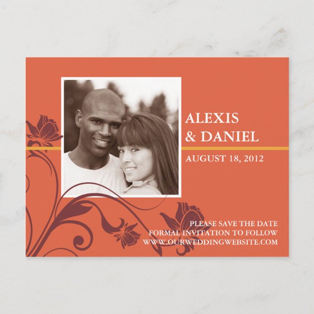 Faire-part Carte postale funky de photo de fleur pour annonce (Devant)
