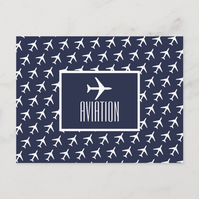 Faire-part Carte postale Funky Plane Pilot Aviation (Devant)