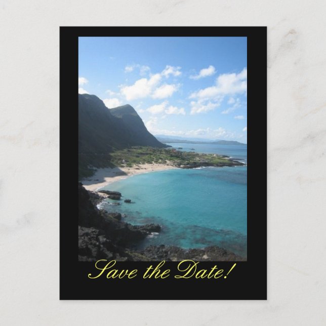 Faire-part Carte postale Hawaii pour annoncer la date (Devant)
