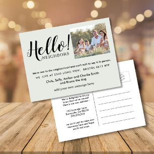 Faire-part Carte postale "Hello Neighbor" modifiable   Nouvel