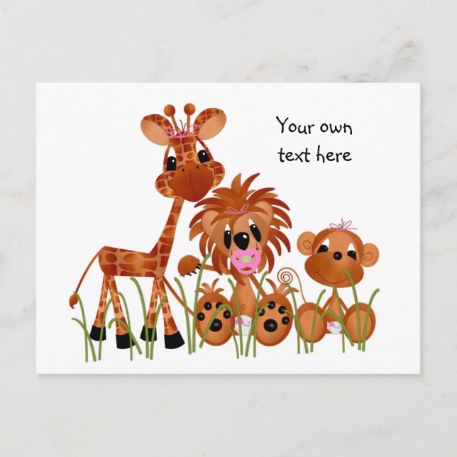 Faire-part Carte postale Jungle Babies Toutes les occasions C (Devant)