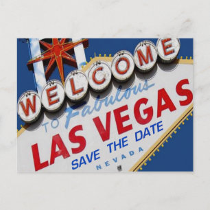 Faire-part Carte postale Las Vegas SAUVEGARDEZ LA DATE