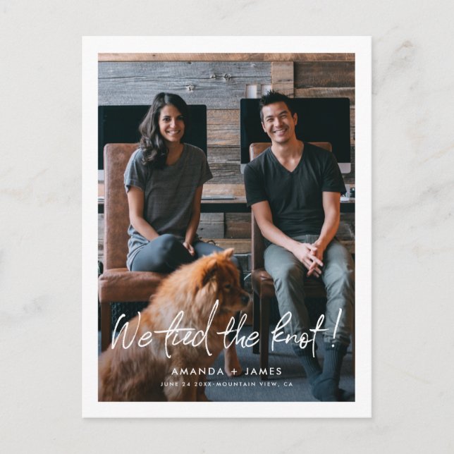 Faire-part Carte postale Mariage Elopement avec photo (Devant)