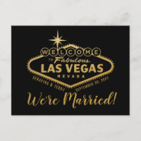 Carte postale Mariage Las Vegas - Or