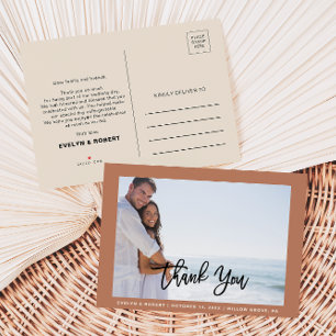 Faire-part Carte postale Mariage photo officielle en terre cu