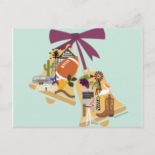 Faire-part Carte postale mariage Texas cloches de mariage Sau