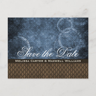 Faire-part Carte postale Metal Gear Save the Date, Bleue