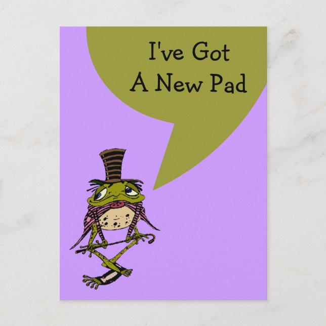 Faire-part Carte Postale Mignonne Je Me Suis Installé Nouveau (Devant)