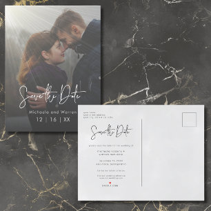 Faire-part Carte postale minimale de sauvegarde de date avec 