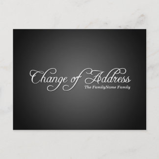 Faire-part Carte postale moderne Black Change d'adresse