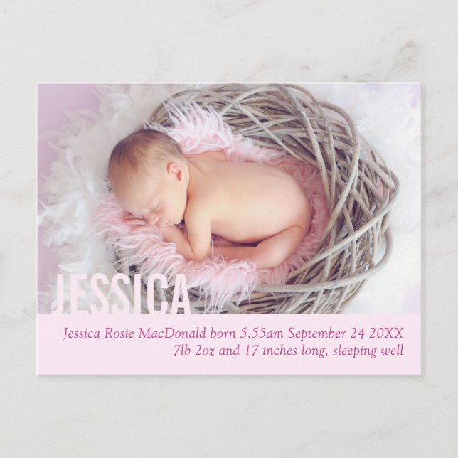 Faire-part Carte postale moderne d'annonce de naissance de bé (Devant)