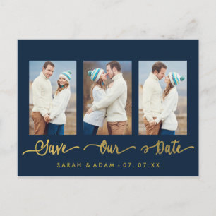 Faire-part Carte postale moderne de collage de photo pour ann