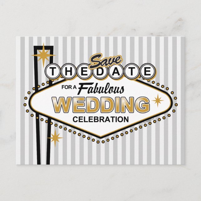 Faire-part Carte postale MST de mariage à Las Vegas (Devant)