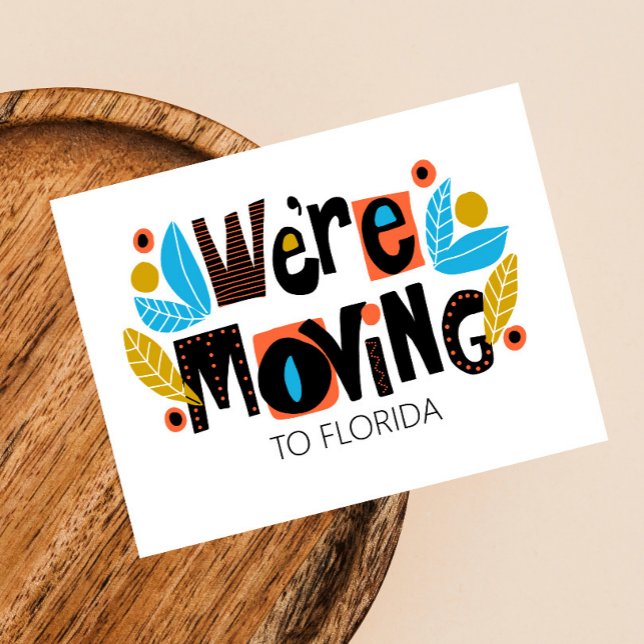 Faire-part Carte postale nouvelle adresse avec lettre à la ma (Créateur téléchargé)