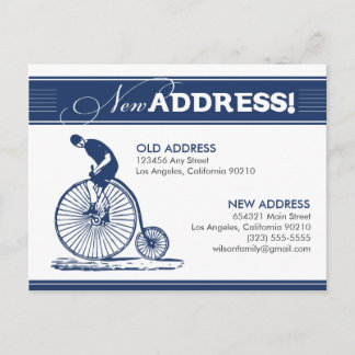 Faire-part CARTE POSTALE : Nouvelle adresse ! Vélo antique (m