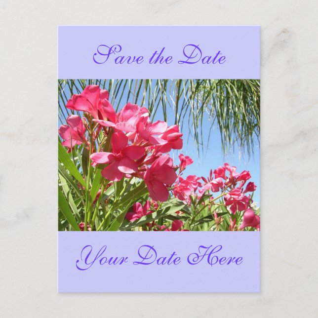 Faire-part Carte postale Oleander de sauvegarde de la date (Devant)