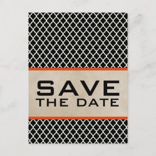 Faire-part Carte postale Orange Chic Quatrefeuilles pour anno