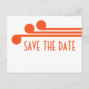 Faire-part Carte postale Orange Simple Deco Chic Save the Dat
