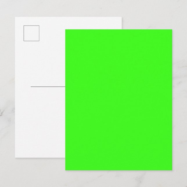 Faire-part Carte postale personnalisée vert néon (Devant / Derrière)