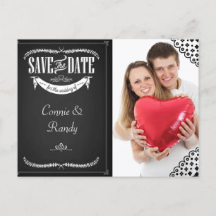 Faire-part Carte postale Photo Chalkboard Save the Date