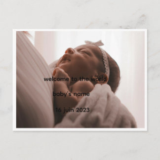 Faire-part Carte postale photo d'annonce