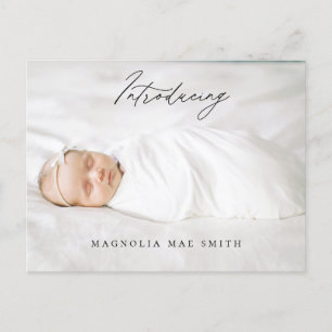Faire-part Carte postale photo de naissance calligraphiée