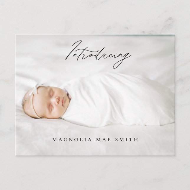 Faire-part Carte postale photo de naissance calligraphiée (Devant)