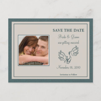 Faire-part Carte postale photo de sauvegarde de date - Colomb