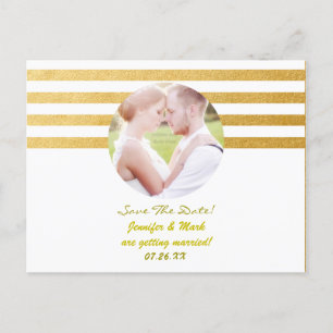 Faire-part Carte postale photo « Save Date » avec bandes de p