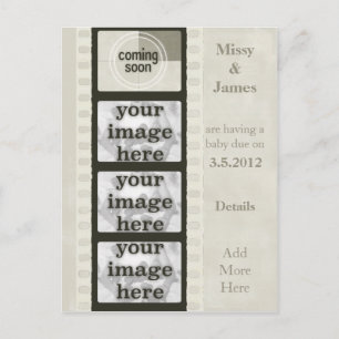 Faire-part Carte Postale Photo vintage Film Strip Prochaineme