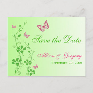 Faire-part Carte postale pour annoncer la date de mariage ave
