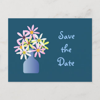 Faire-part Carte postale pour annoncer la date de mariage ave
