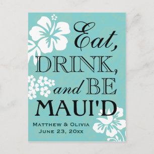 Faire-part Carte postale pour annoncer votre mariage à Maui