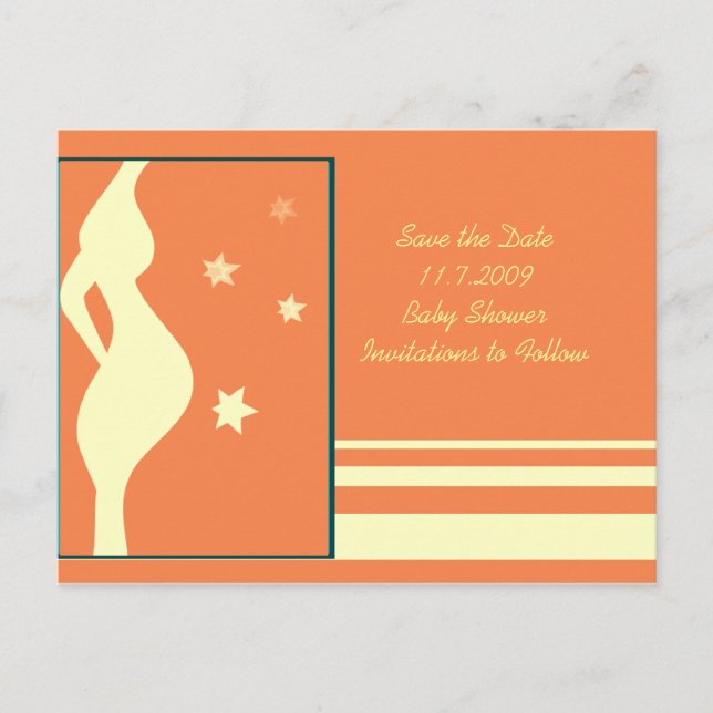Faire-part Carte postale pour baby shower 'Sauver la date' (Devant)