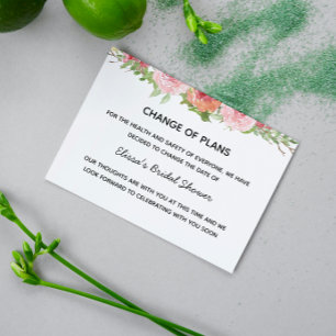 Faire-part Carte postale pour changement de date florale